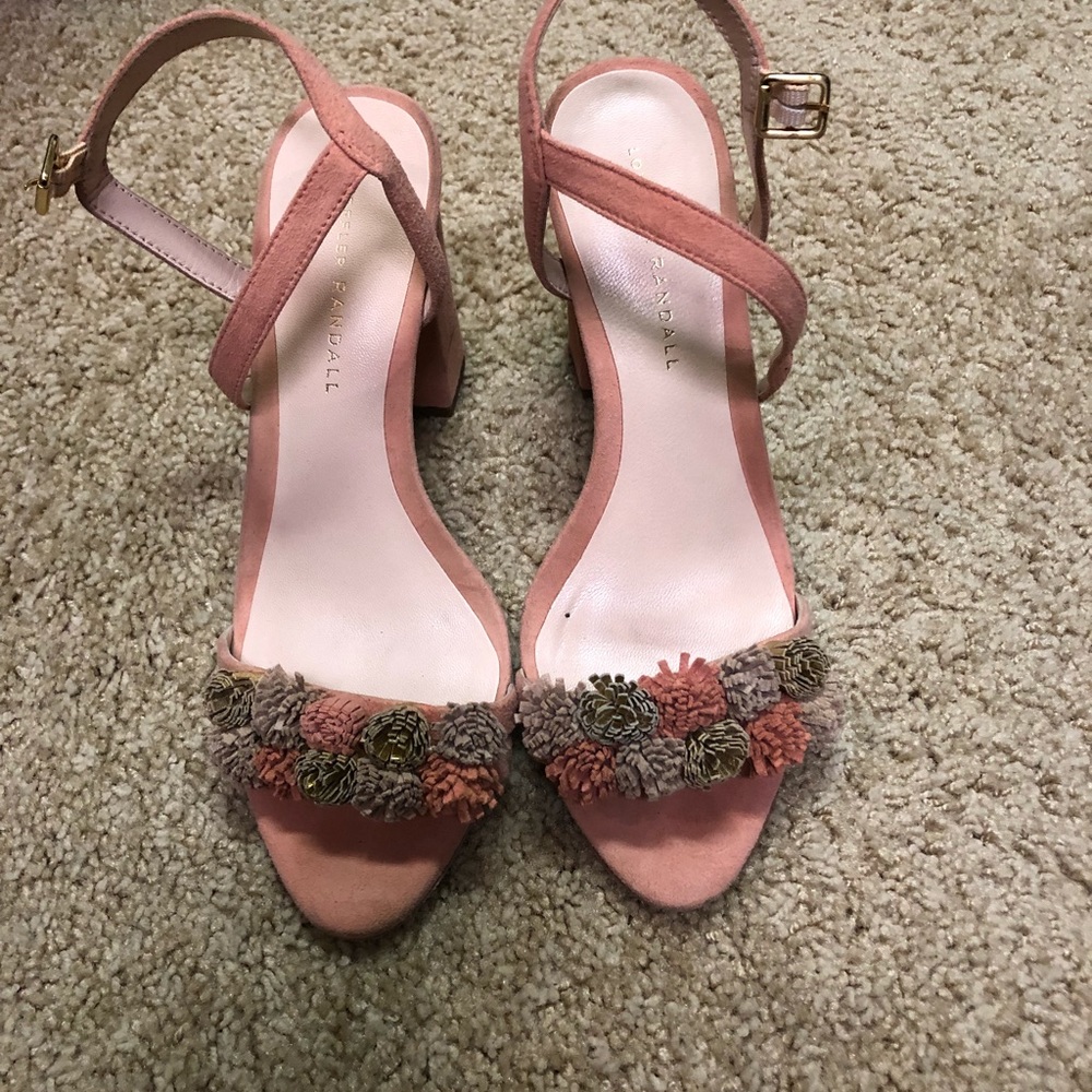 Loeffler Randall Pink and gray suede sandal - sz 8